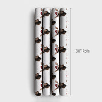 Santa Hat Moose Gift Wrap, Christmas Moose Wrapping Paper, Rustic Winter Holiday Wrapping Paper, Adorable Animal Festive Wrapping Paper