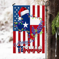 Texas Christmas Bluebonnet Yard Flag, Merry Texmas Garden Flag, Southern Holiday Lawn Flag, Double Sided Texas Pride Outdoor Holiday Decor