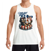Patriotic 4th of July Dog Tank Top | Funny USA 250 Years Beer Puppy Graphic | Premium Soft Breathable Sleeveless Shirt | Independence Day Gift for Dog Lovers