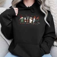 Humorous Nurse Christmas Hooded Sweatshirt, Medical Christmas Squad Hoodie, Adorable Holiday Doodle Hoodie, Healthcare Worker Present, Xmas Present