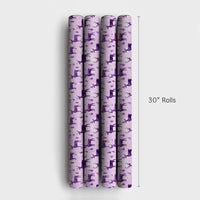 Winter Stag Gift Wrap, Purple Reindeer Christmas Wrapping Paper, Lavender Holiday Deer Gift Wrap, Elegant Festive Winter Wrapping Paper