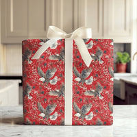 Patriotic Eagle Gift Wrap, American Bald Eagle Wrapping Paper, Winter Snowy Branch Wrapping Paper, Christmas Wildlife Eagle Present Wrap