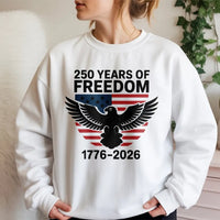 250 Years of Freedom Sweatshirt | Patriotic American Eagle 1776-2026 | Premium Cotton Blend Crewneck | July 4th Independence Day Gift