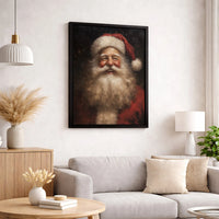 Classic Santa Portrait Canvas Print, Vintage Santa Claus Canvas Art, Christmas Wall Decor, Holiday Canvas Art, Festive Xmas Home Decor Present