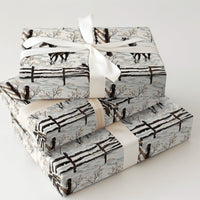 Snowy Equestrian Gift Wrap, Winter Horse Wrapping Paper, Rustic Pinto Horse Christmas Wrapping Paper, Farm Holiday Present Wrap Roll
