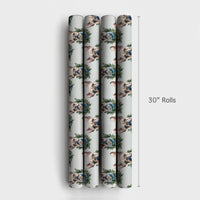 Dog Wreath Gift Wrap, French Bulldog Christmas Wrapping Paper, Frenchie Holiday Wrapping Paper, Adorable Winter Dog Lover Gift Wrapping Paper