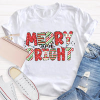 Festive Holiday Dots Graphic Tee, Merry and Bright Polka Dot Christmas T-Shirt, Adorable Xmas Season Shirt, Christmas Present for Women and Men