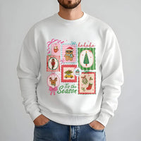 Gingerbread Reindeer Christmas Sweatshirt, Tis the Season Christmas Sweatshirt, Retro Holiday Patchwork Pullover, Festive Christmas Present