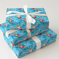 Humorous Pool Santa Claus Gift Wrap, Swimming Santa Wrapping Paper, Tropical Holiday Wrapping Paper, Christmas in July Gift Wrap Roll