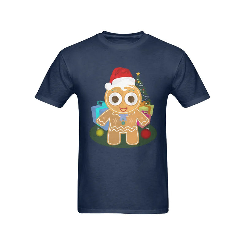 Adorable Holiday Graphic Tee, Gingerbread Man Christmas T-Shirt, Retro Xmas Cookie Shirt, Preshrunk Cotton Winter Shirt, Men's Christmas Present