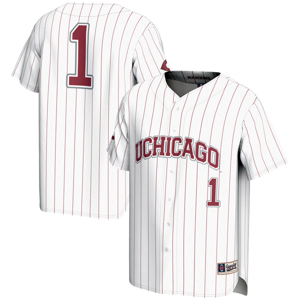 #1 UChicago Maroons GameDay Greats Lightweight Baseball Fashion Jersey - White
