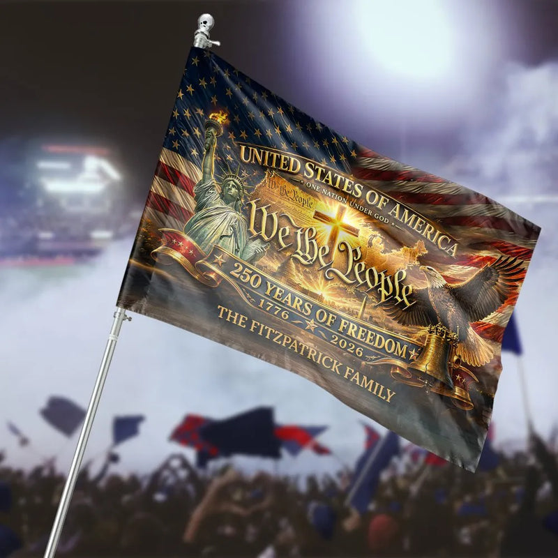 We The People House Flag | 250 Years of Freedom Patriotic Design | Premium Weather-Resistant Polyester | Gift for Americana Collectors