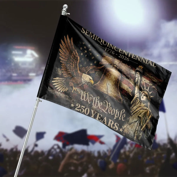Semiquincentennial 250 Years House Flag | We The People Patriotic Art | Premium Double Sided Polyester | Collector's 1776-2026 Yard Decor Gift