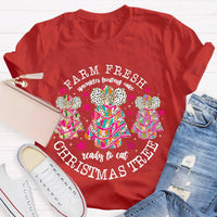 Farm Fresh Holiday Baker Shirt, Christmas Tree Frosting Cake T-Shirt, Humorous Little Debbie Snack Cake Graphic Tee, Christmas Foodie Top