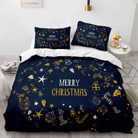 3D Holiday Bedding Set, Merry Christmas Duvet Cover Set, Winter Quilt Cover, Festive Xmas Comforter Cover, Holiday Home Decor Present