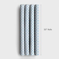 Winter Holiday Gift Wrap, Blue Snowflake Wrapping Paper, Light Blue Snowflake Present Paper, Geometric Christmas Gift Wrap