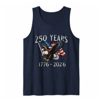 Patriotic American Eagle Tank Top | USA 250 Years 1776-2026 Flag Graphic | Lightweight Soft Stretch Fabric | Independence Day 4th of July Celebration Gift for Men Women