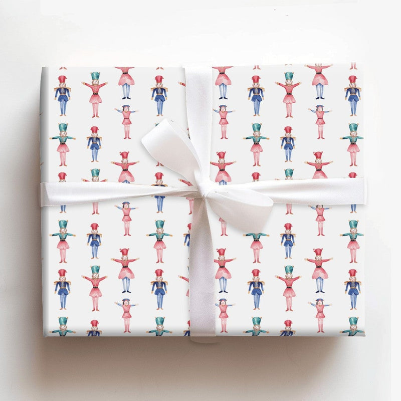 Watercolor Toy Soldier Gift Wrap, Nutcracker Ballet Wrapping Paper, Colorful Nutcracker Wrapping Paper, Christmas Holiday Gift Wrap Roll