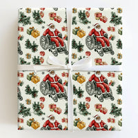 Wheelchair Santa Christmas Gift Wrap, Black Santa Wrapping Paper, Inclusive Holiday Wrapping Paper, Diverse Xmas Present Gift Wrap