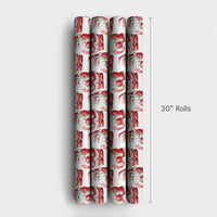 Retro Christmas Gift Wrap, Vintage Santa Claus Wrapping Paper, Nostalgic Holiday Wrapping Paper, Classic Santa Figure Gift Wrap Roll