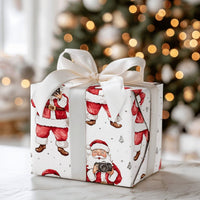 Vintage Camera Christmas Gift Wrap, Photographer Santa Claus Wrapping Paper, Whimsical Holiday Wrapping Paper, Photo Xmas Wrapping Paper