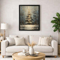 Snowy Winter Forest Canvas Art, Impressionist Christmas Tree Canvas Print, Holiday Pine Tree Canvas Decor, Rustic Winter Wall Art Present