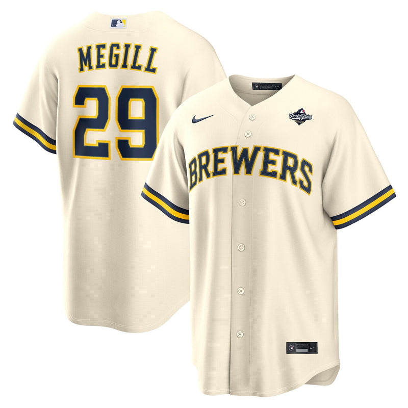 Milwaukee Brewers Trevor Megill Cream 2026 World Series Home Replica Jersey