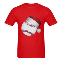 Christmas Baseball T-Shirt, Santa Hat Baseball Shirt, Holiday Sports Graphic Tee, Double Sided Xmas Baseball Shirt, Baseball Fan Present