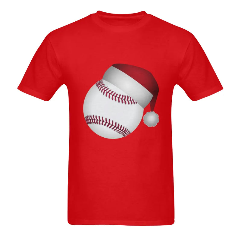 Christmas Baseball T-Shirt, Santa Hat Baseball Shirt, Holiday Sports Graphic Tee, Double Sided Xmas Baseball Shirt, Baseball Fan Present