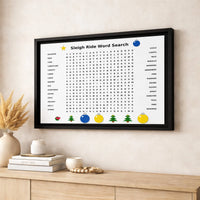 Holiday Party Game Canvas Print, Christmas Word Search Canvas Art, Festive Seasonal Canvas Wall Decor, Family Game Art, Xmas Holiday Present