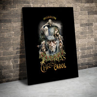 Vintage Ghosts Illustration Canvas Print, Christmas Carol Ebenezer Scrooge Canvas Wall Art, Book Lover Holiday Decor, Printable