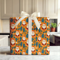 Desert Christmas Gift Wrap, Southwestern Santa Wrapping Paper, Cactus Holiday Present Wrapping Paper, Retro Orange Holiday Present Gift Wrap