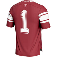 #1 Temple Owls Endzone Football Jersey - Cherry