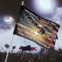 Patriotic Christian House Flag | 250 Years of Freedom USA 250th Anniversary Eagle and Cross | Double-Sided Premium Weatherproof Polyester | Premium American Pride Gift