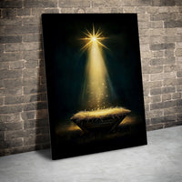 Star of Bethlehem Canvas Wall Art, Nativity Scene Canvas Print, Holy Night Manger Canvas Art, Christian Christmas Decor, Religious Present