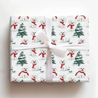 Winter Puppy Holiday Wrapping Paper, Maltese Dog Christmas Wrapping Paper, Snowy Tree Dog Wrapping Paper, Festive Pet Lover Gift Wrap Roll