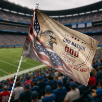Patriotic Eagle House Flag | One Nation Under God 250 Years Blessing Design | Premium Weather-Resistant Polyester | Gift for Americana Lovers