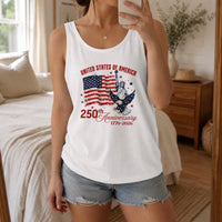 USA 250th Anniversary Tank Top | Vintage Flag, Eagle & Statue of Liberty | Premium Breathable Lightweight Fabric | America 250 Years of Independence Gift