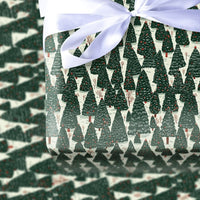 Snowy Pine Tree Gift Wrap, Winter Evergreen Forest Christmas Wrapping Paper, Rustic Woodland Wrapping Paper, Holiday Season Present Wrap