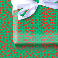 Green Confetti Gift Wrap, Red Polka Dot Christmas Wrapping Paper, Festive Berry Holiday Wrapping Paper, Retro Dot Gift Wrap, Gift Wrap Roll