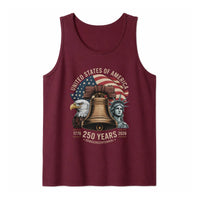 USA 250 Years Semiquincentennial Tank Top | Vintage Liberty Bell Eagle Flag Graphic | Soft Lightweight Breathable Fabric | Patriotic Independence Day 4th of July Gift for Men Women