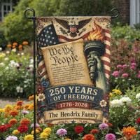 We The People Garden Flag | 250 Years of Freedom Patriotic Americana Art | Premium Weather-Resistant Polyester | Gift for Patriotic Americans