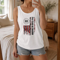 USA 250th Anniversary Tank Top | Distressed American Flag 1776-2026 250 Years of Freedom | Premium Lightweight Breathable Fabric | Patriotic 4th of July Gift