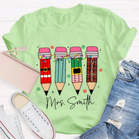 Custom Name Snowflakes Lights Graphic Tee, Personalized Christmas Shirt, Matching Family Holiday T-Shirt, Merry Christmas Season Apparel