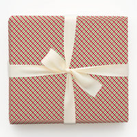 Diagonal Plaid Gift Wrap, Red Green Gingham Wrapping Paper, Classic Check Christmas Wrapping Paper, Rustic Holiday Festive Wrapping Paper