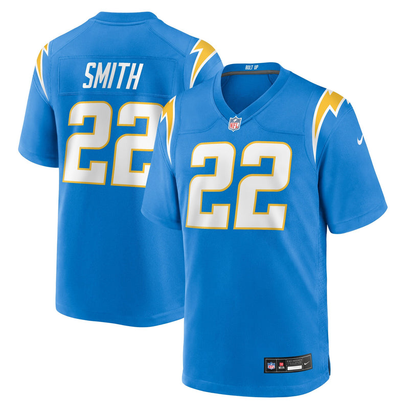 Los Angeles Chargers Genesis Smith Powder Blue Team Game Jersey