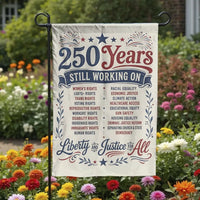 America 250 Years Liberty and Justice Garden Flag | Progressive Social Justice Human Rights Graphic | Premium Weather-Resistant Double-Sided Polyester | Patriotic Liberal Outdoor Decor Gift