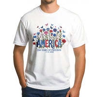 America 250 Years of Freedom T-Shirt | Patriotic Floral Butterfly Design | 100% Soft Cotton Unisex Tee | Gift for History Lovers