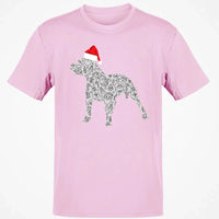 Festive Dog Lover Holiday Shirt, Pitbull Santa Hat Christmas T-Shirt, Adorable Xmas Pittie Graphic Tee, Winter Merry Christmas Dog T-Shirt
