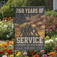 Patriotic Veterans Garden Flag | 250 Years of Service Honoring All Who Served 1776-2026 | Double Sided Premium Polyester Weatherproof | Memorial Day Veterans Day Outdoor Yard Gift Decor